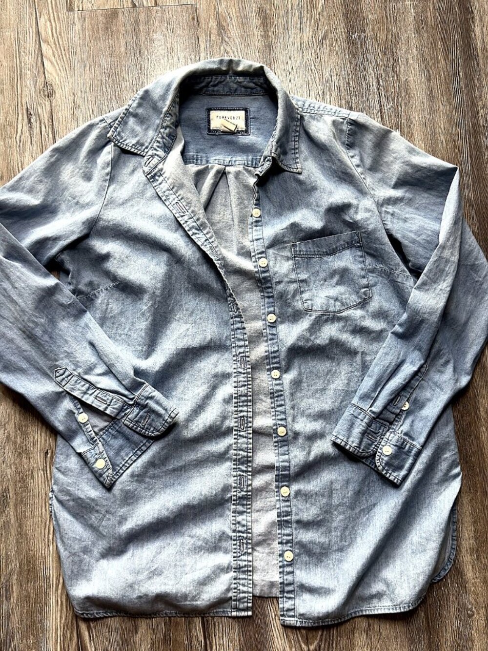Forever 21 Chambray Button Up Shirt